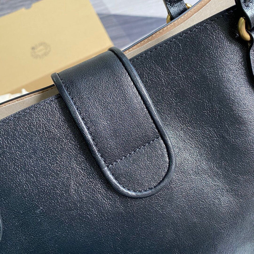 Gucci 649577 Medium Tote With Double G Black Leather