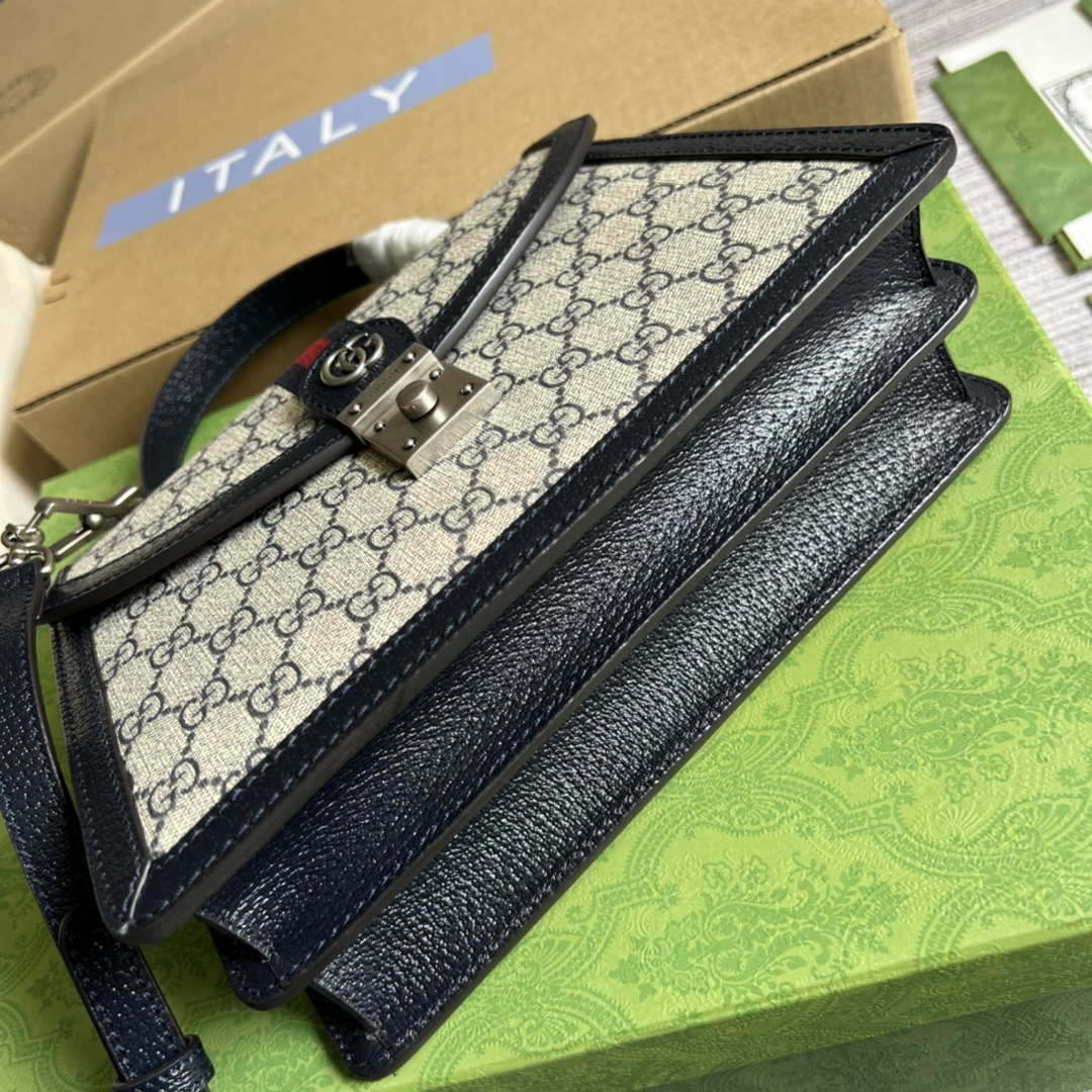 Gucci 651055 Ophidia GG small top handle bag Beige and Black
