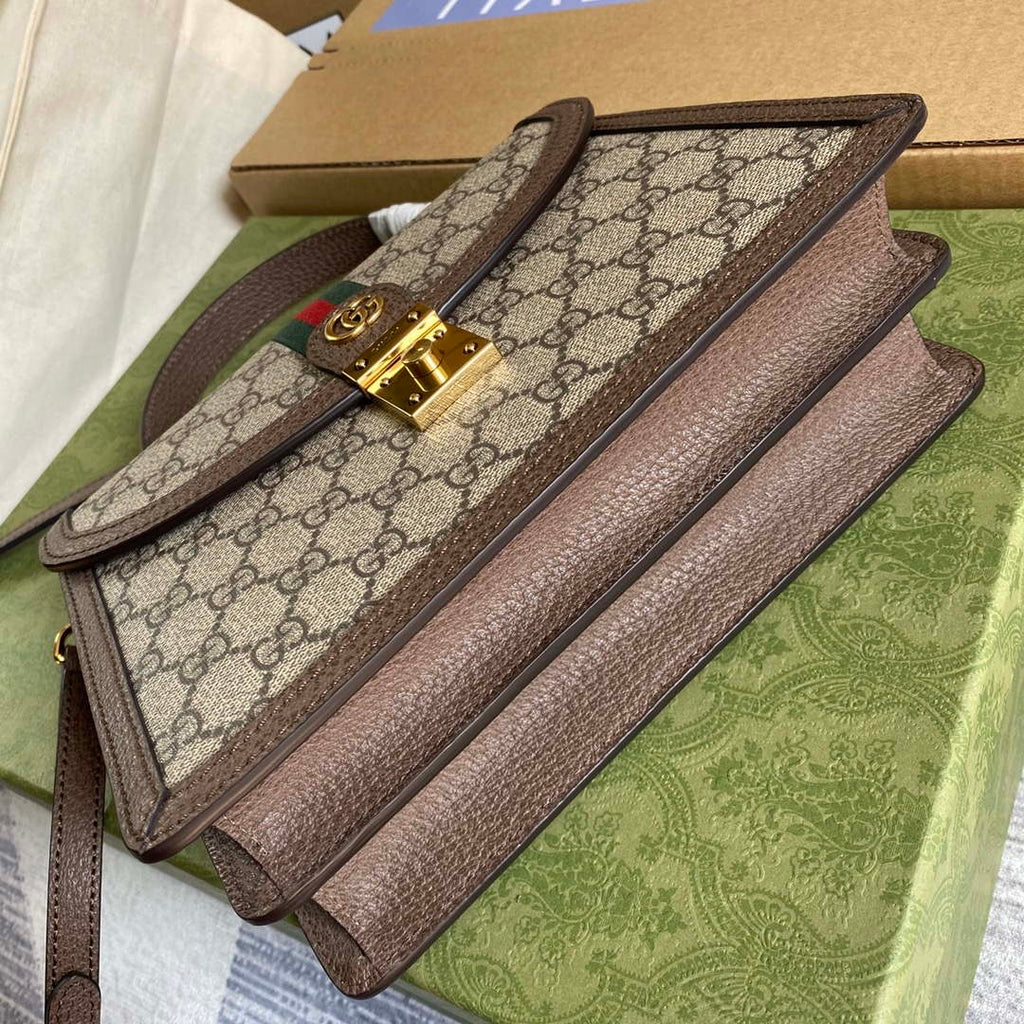 Gucci 651055 Ophidia GG small top handle bag Beige and ebony