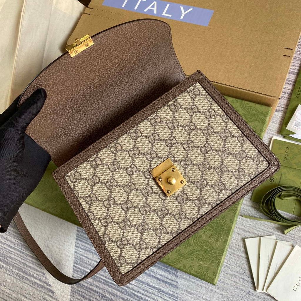 Gucci 651055 Ophidia GG small top handle bag Beige and ebony
