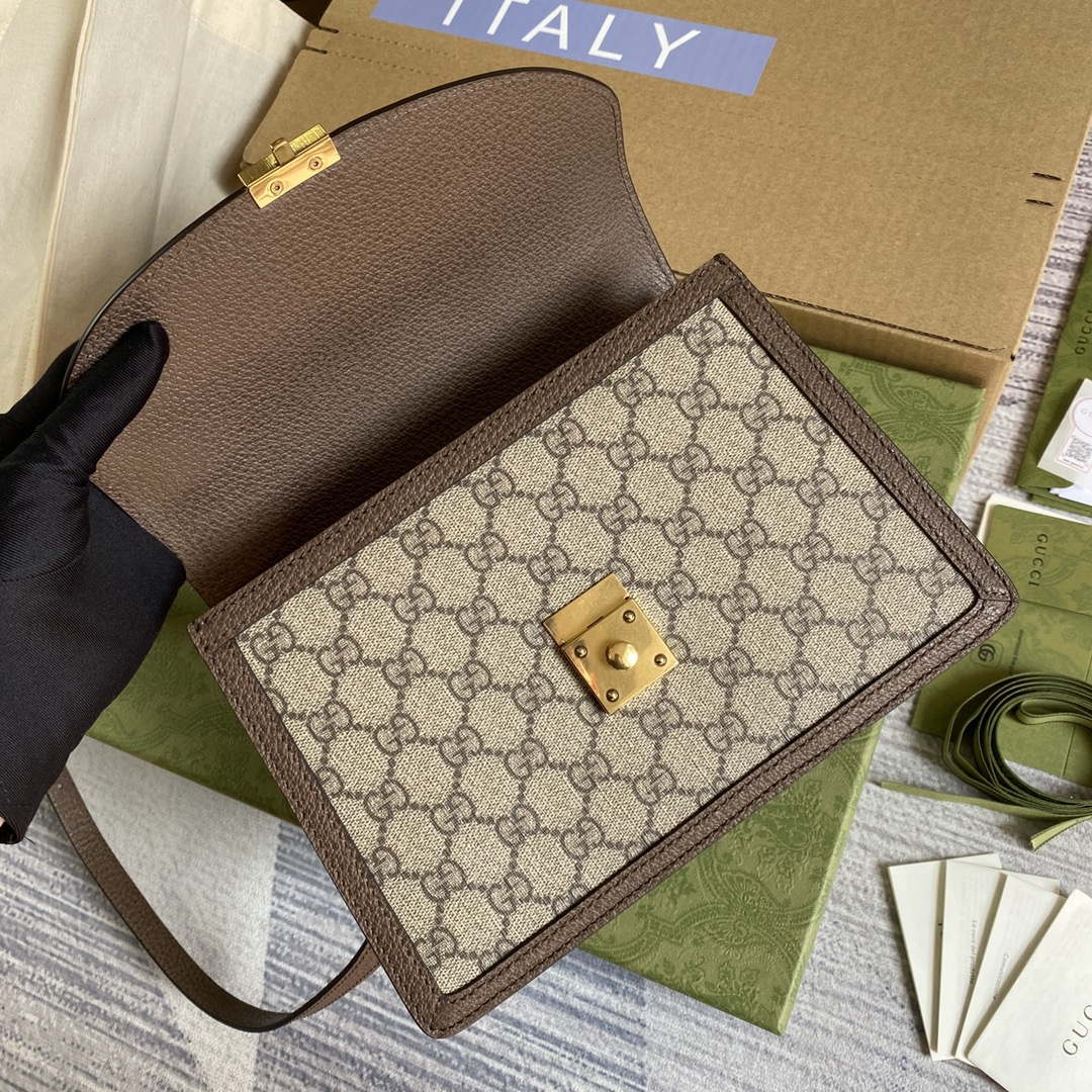 Gucci 651055 Ophidia GG small top handle bag Beige and ebony