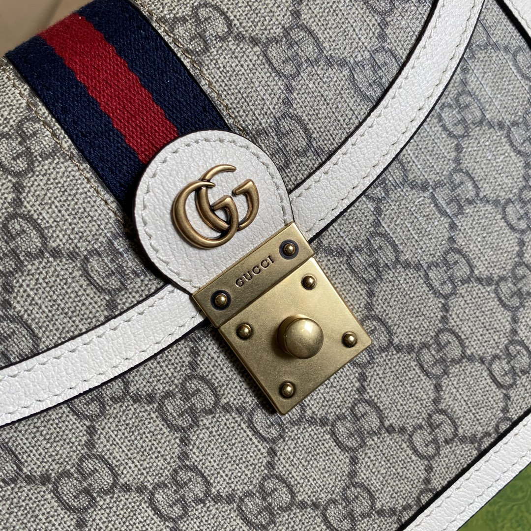 Gucci Ophidia GG small top handle bag 651055 Beige and White