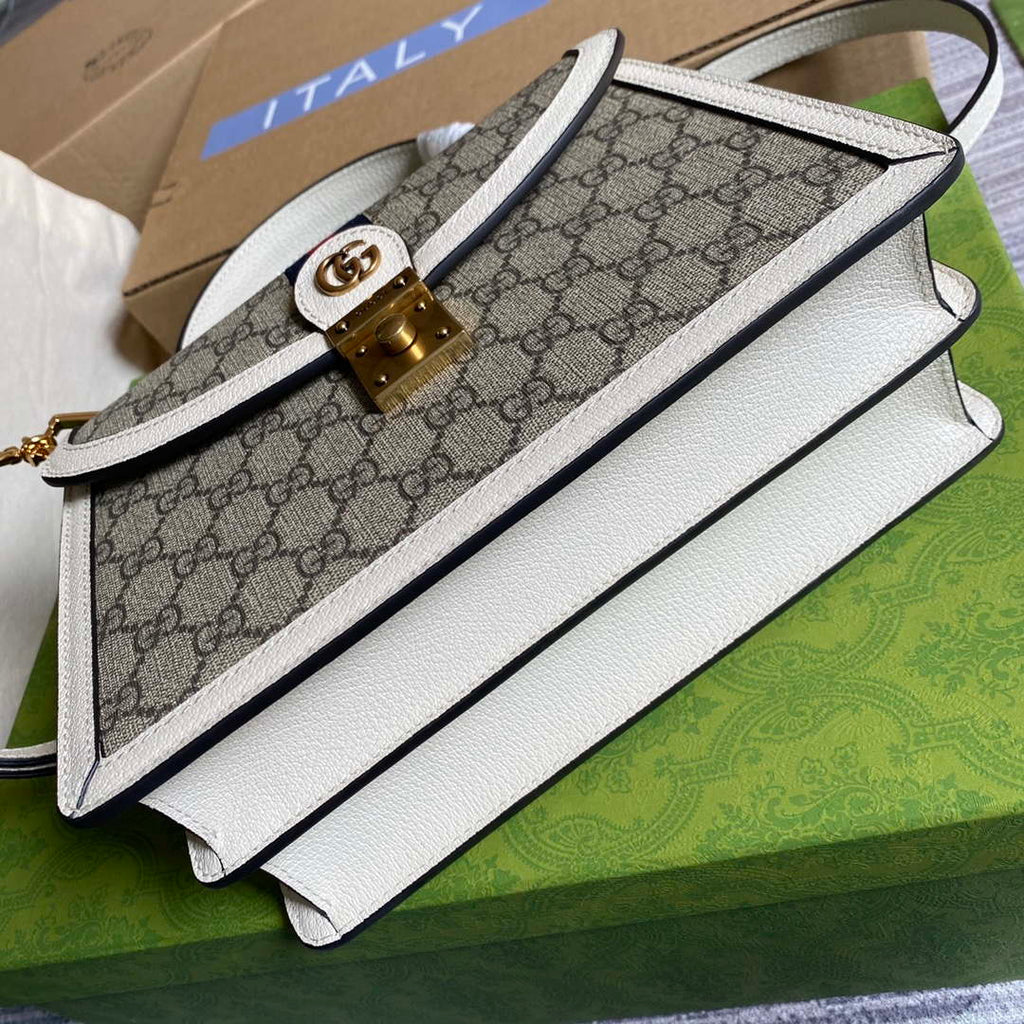 Gucci Ophidia GG small top handle bag 651055 Beige and White