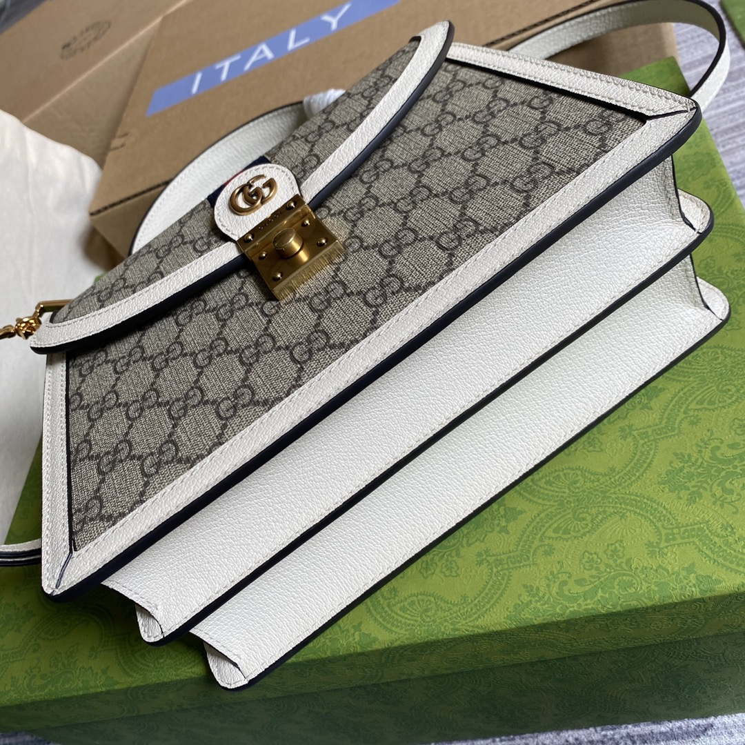 Gucci Ophidia GG small top handle bag 651055 Beige and White - Default Title - View 7