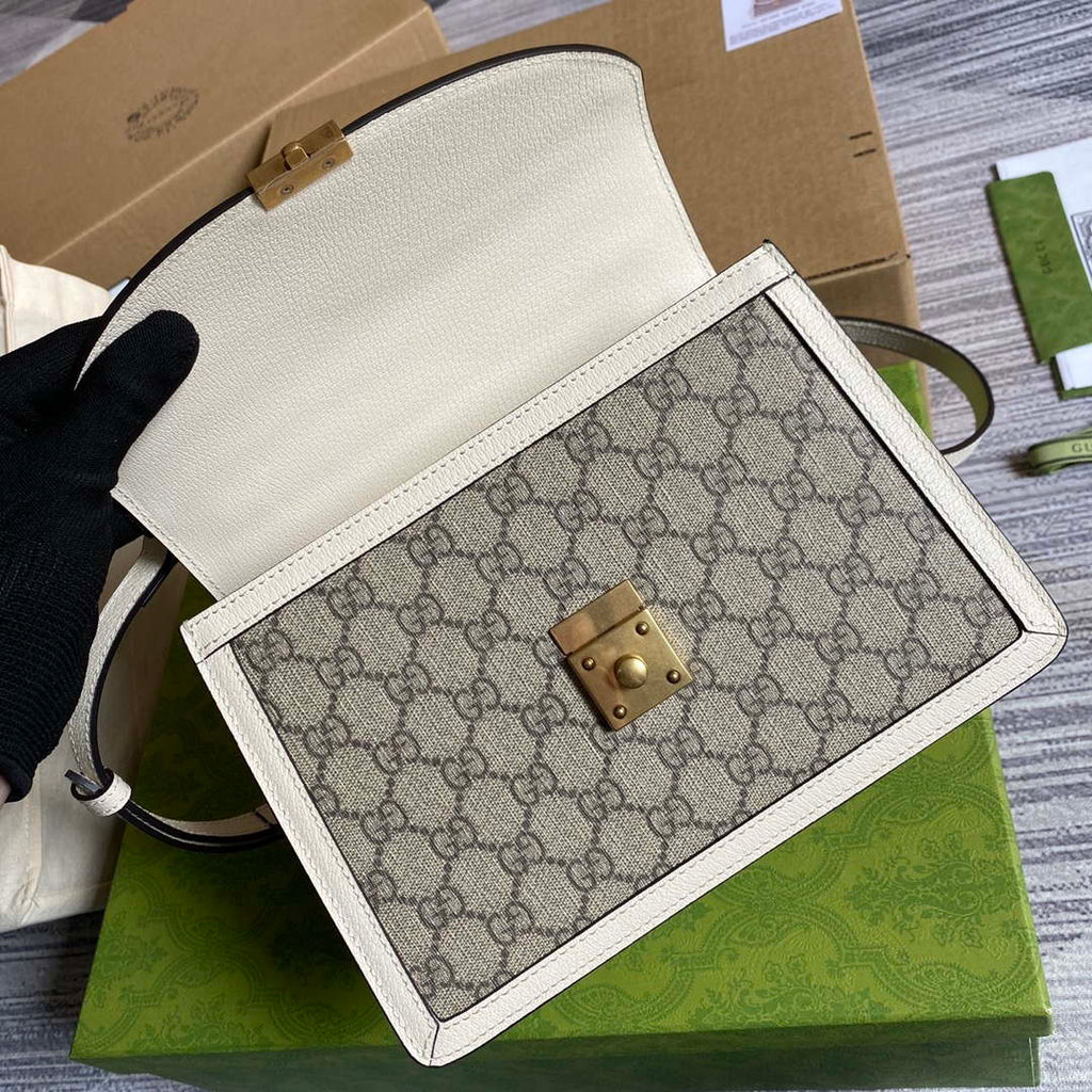 Gucci Ophidia GG small top handle bag 651055 Beige and White