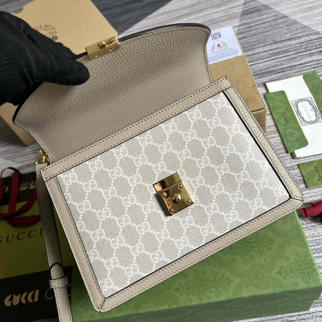 Gucci Ophidia GG small top handle bag 651055 Beige and White