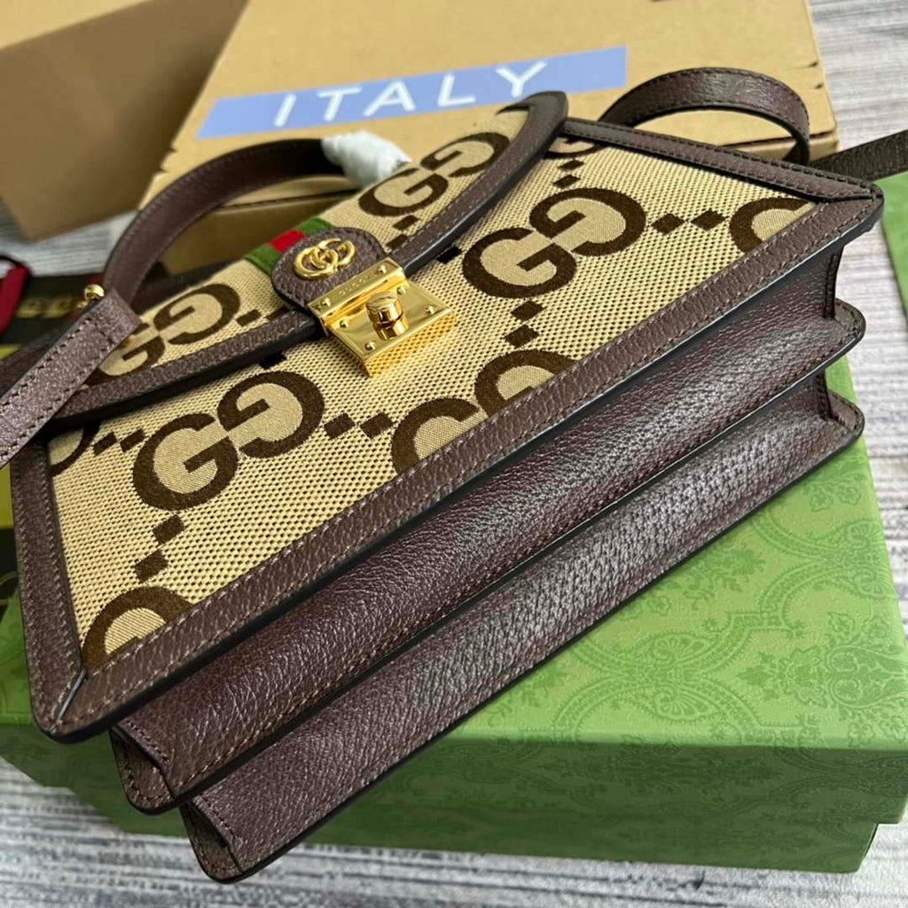 Gucci 651055 Ophidia GG small top handle bag Camel and banana