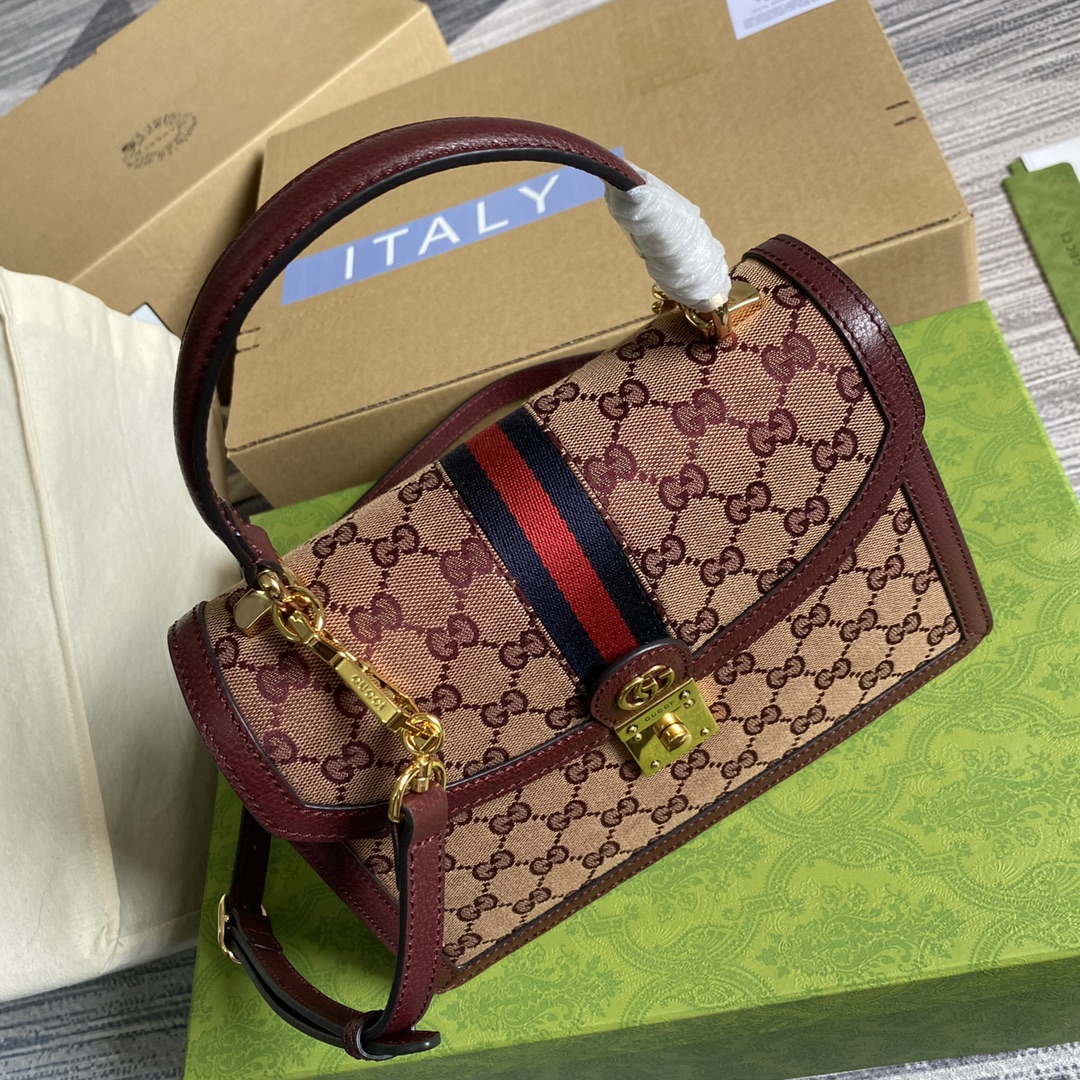 Gucci 651055 Ophidia GG small top handle bag Wine Red - Default Title - View 3