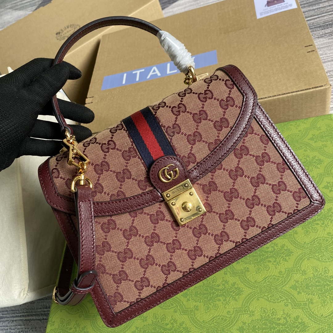 Gucci 651055 Ophidia GG small top handle bag Wine Red - Default Title - View 4