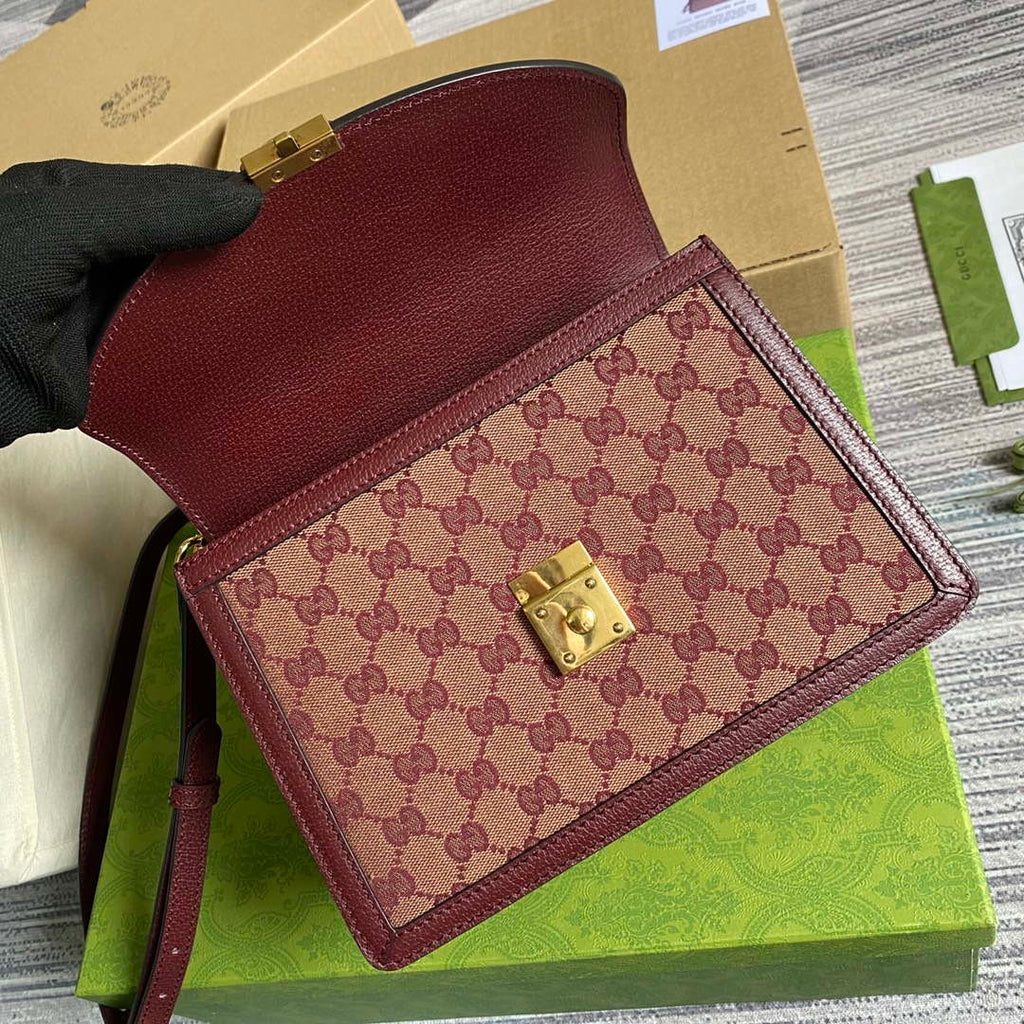 Gucci 651055 Ophidia GG small top handle bag Wine Red