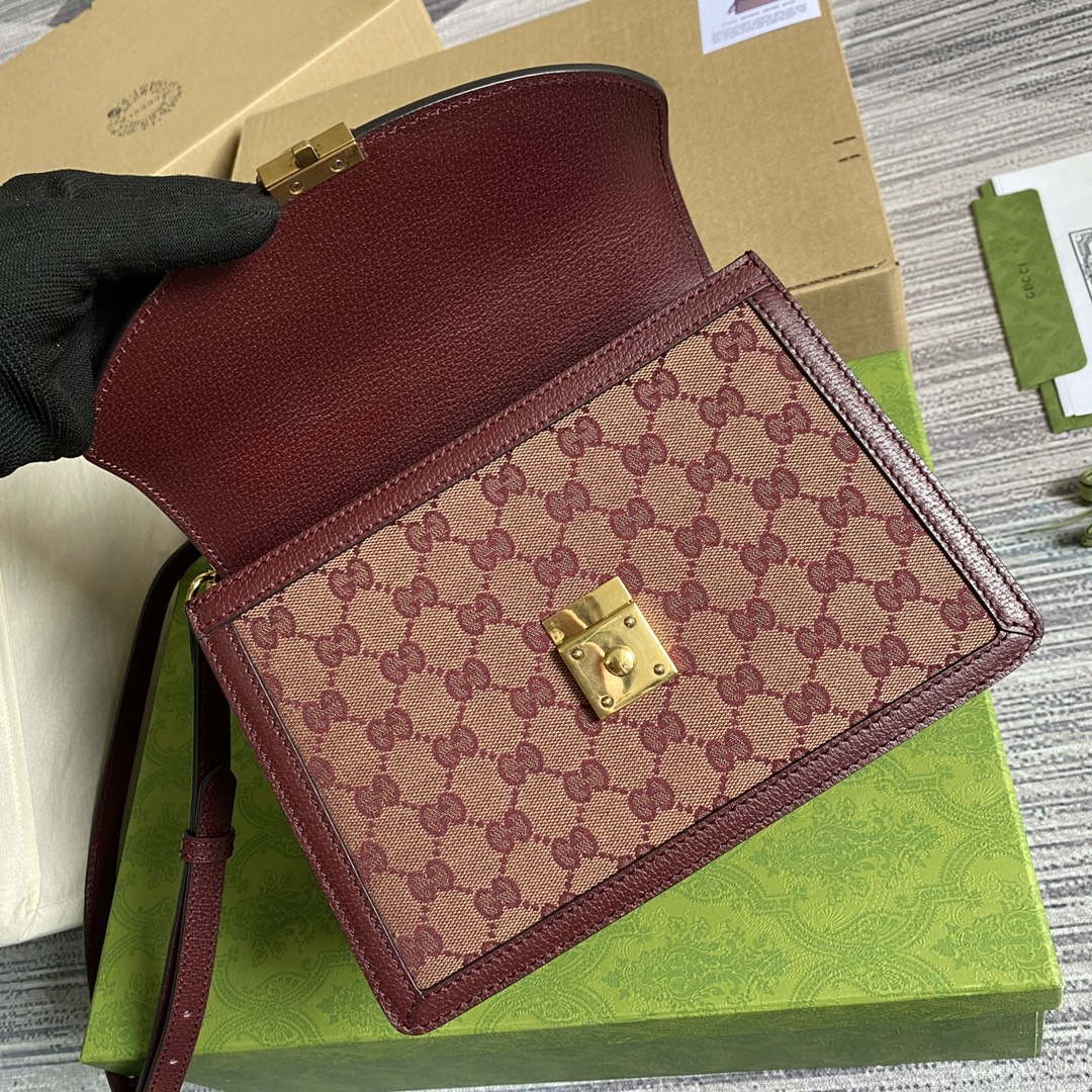 Gucci 651055 Ophidia GG small top handle bag Wine Red