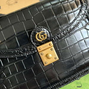 Gucci 651055 Ophidia GG small top handle Crocodile Leather bag Black - Default Title - View 5