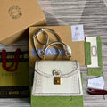 Gucci 651055 Ophidia GG small top handle Crocodile Leather bag White - Default Title - View 1
