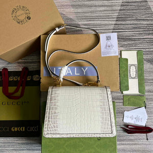 Gucci 651055 Ophidia GG small top handle Crocodile Leather bag White - Default Title - View 2