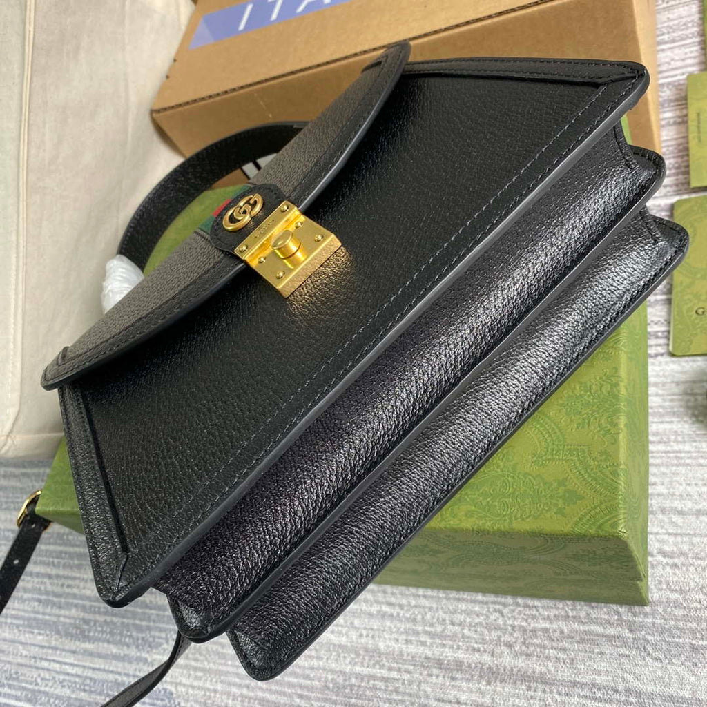 Gucci 651055 Ophidia GG small top handle Leather bag Black