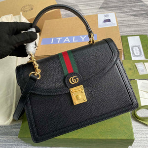 Gucci 651055 Ophidia GG small top handle Leather bag Black - Default Title - View 5