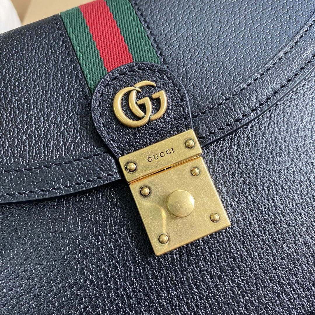 Gucci 651055 Ophidia GG small top handle Leather bag Black - Default Title - View 6
