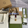Gucci 651055 Ophidia GG small top handle Leather bag White - Default Title - View 1