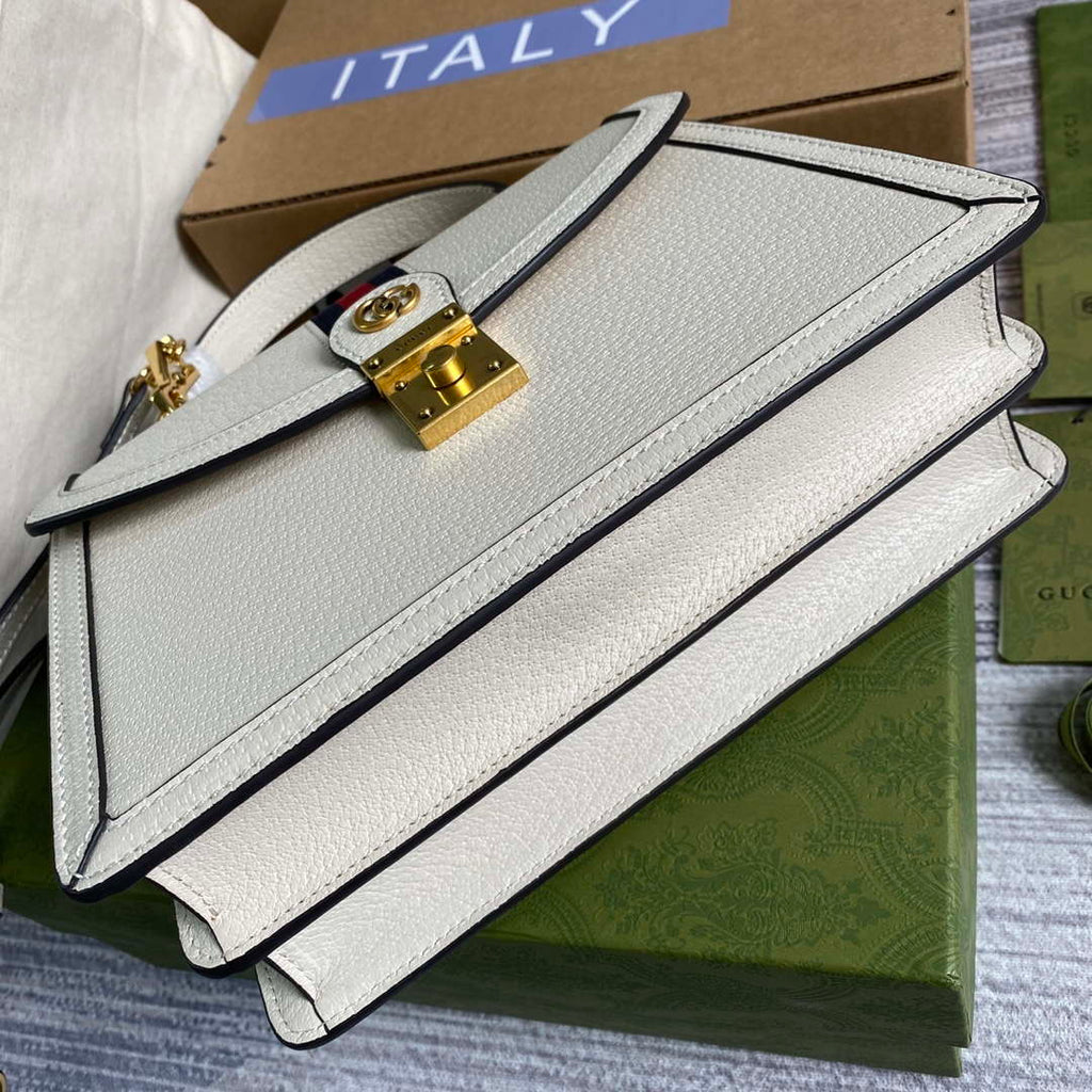 Gucci 651055 Ophidia GG small top handle Leather bag White
