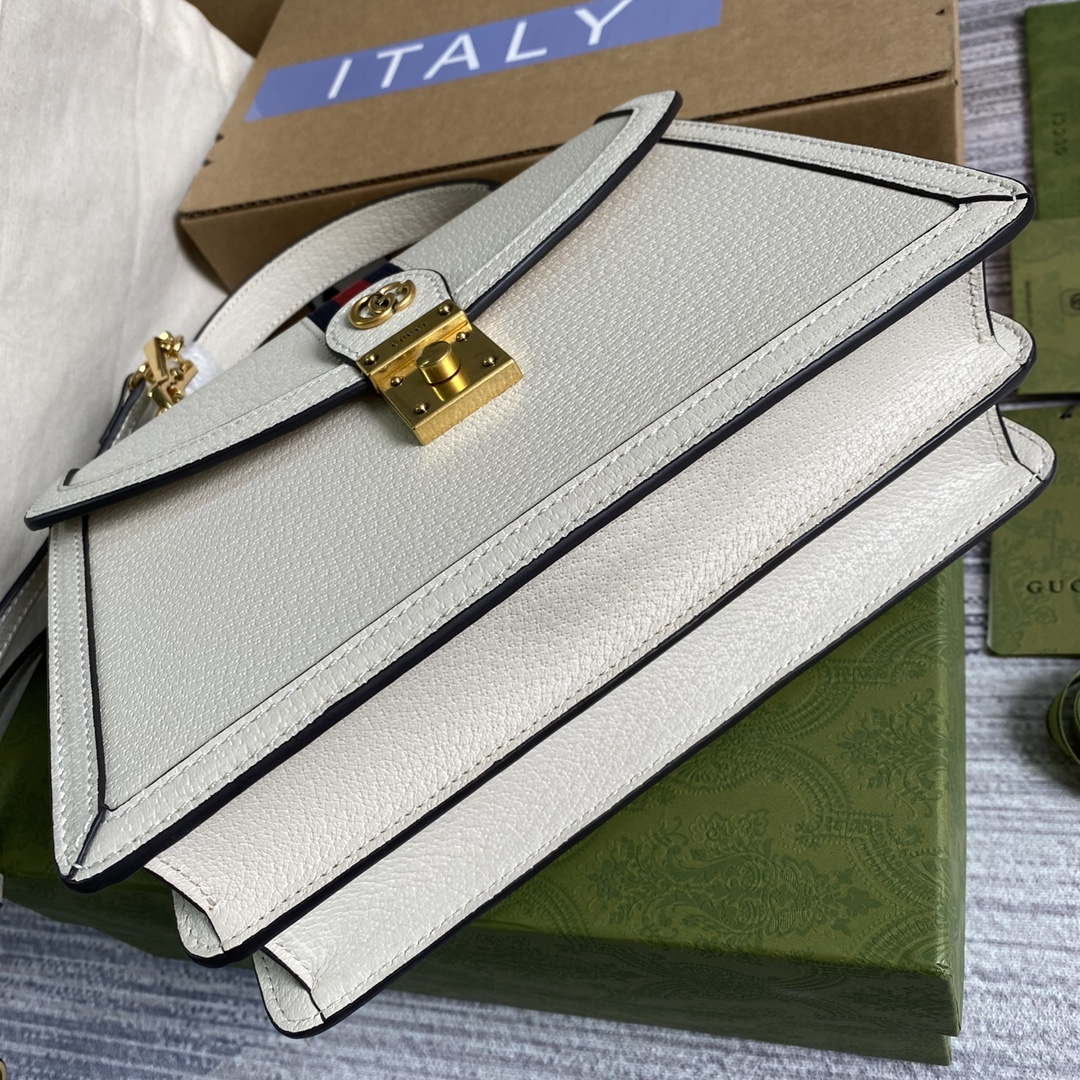 Gucci 651055 Ophidia GG small top handle Leather bag White