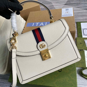 Gucci 651055 Ophidia GG small top handle Leather bag White - Default Title - View 5