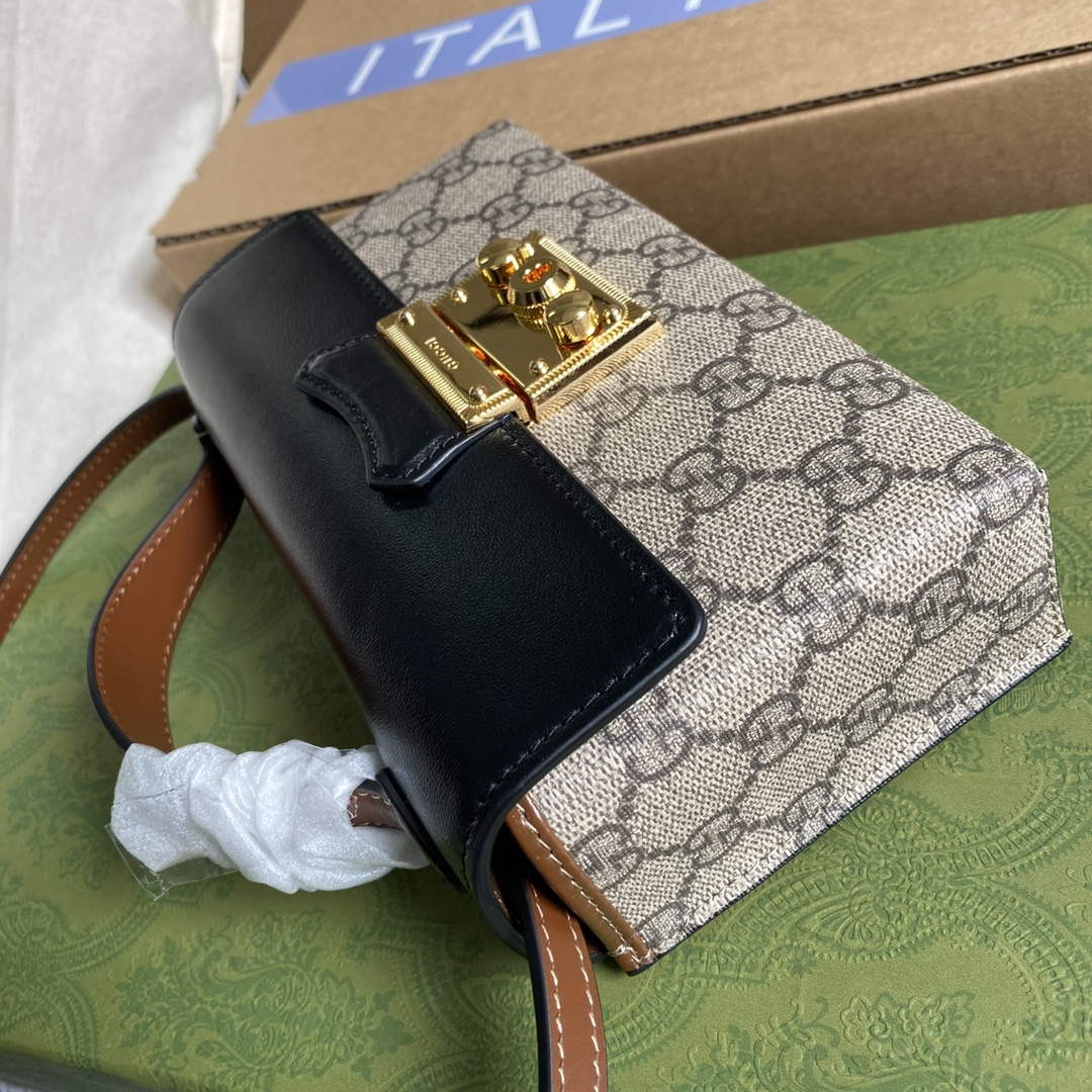 Gucci 652683 Padlock Mini Bag Black and brown
