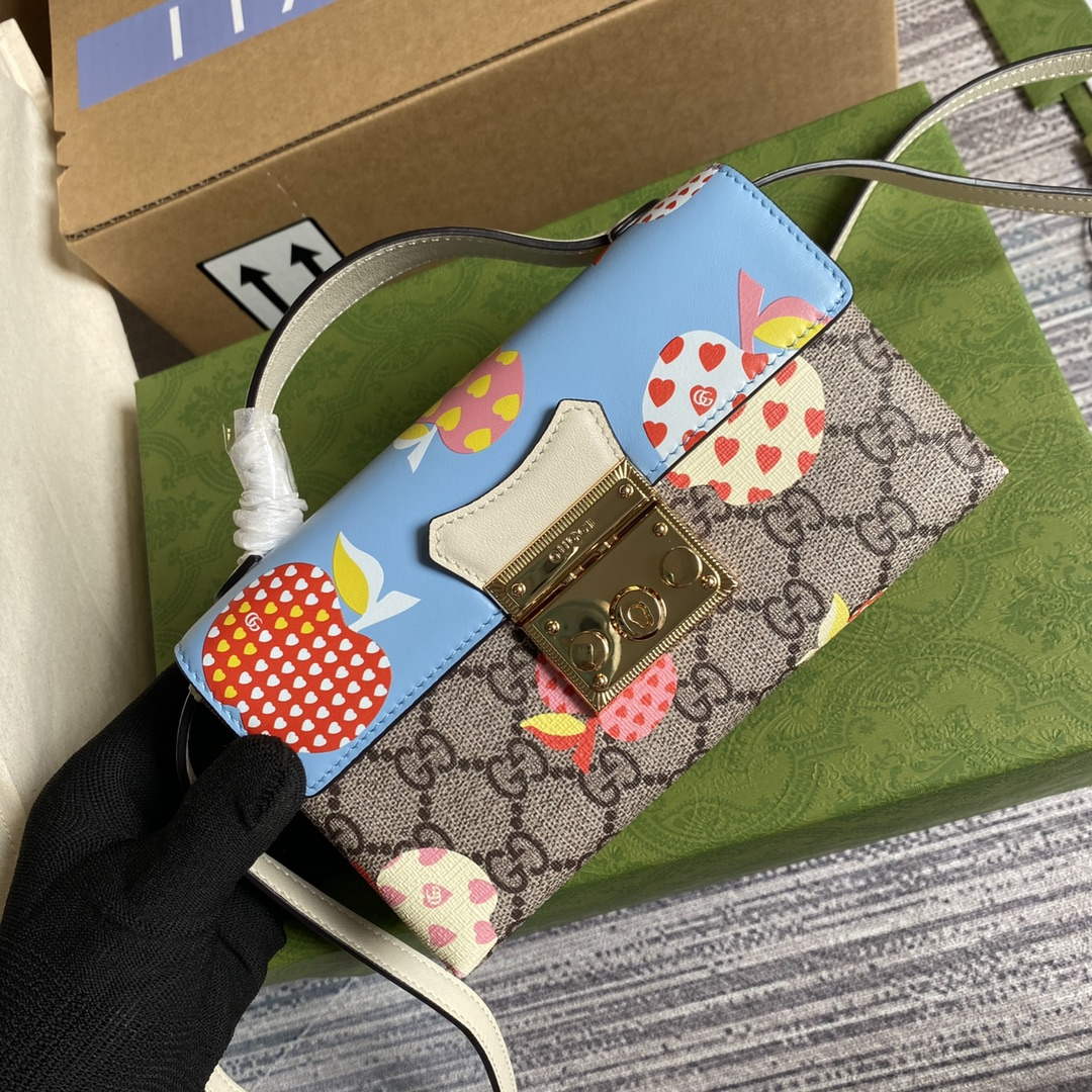 Gucci 652683 Padlock Mini Bag Blue and White
