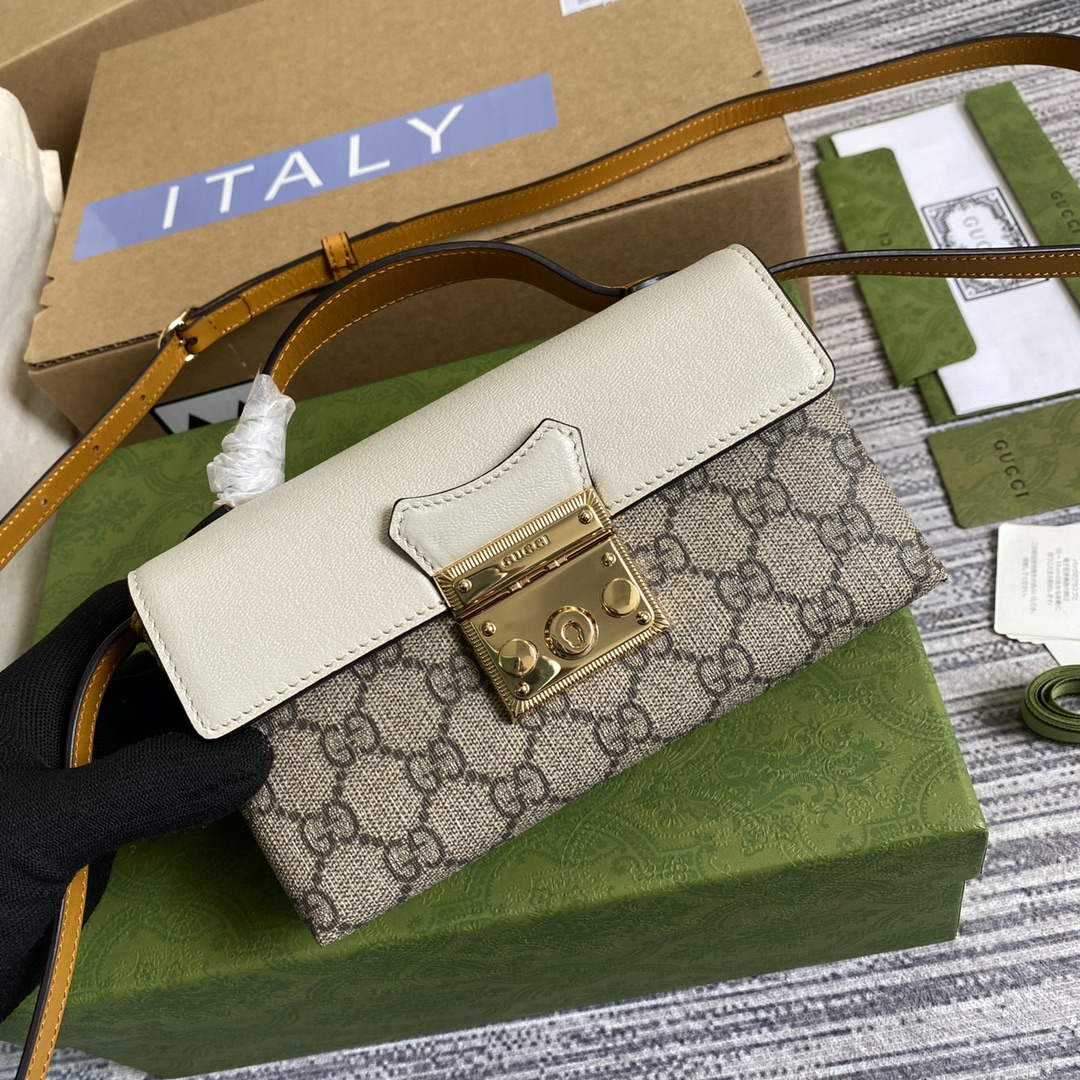 Gucci 652683 Padlock Mini Bag Ivory and burnt orange