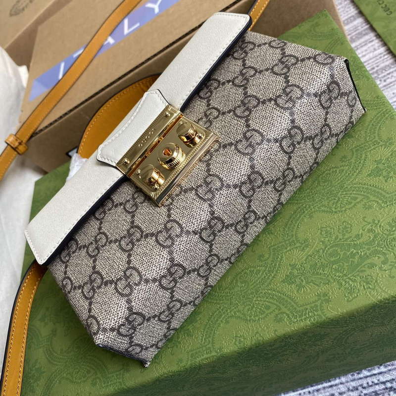 Gucci 652683 Padlock Mini Bag Ivory and burnt orange
