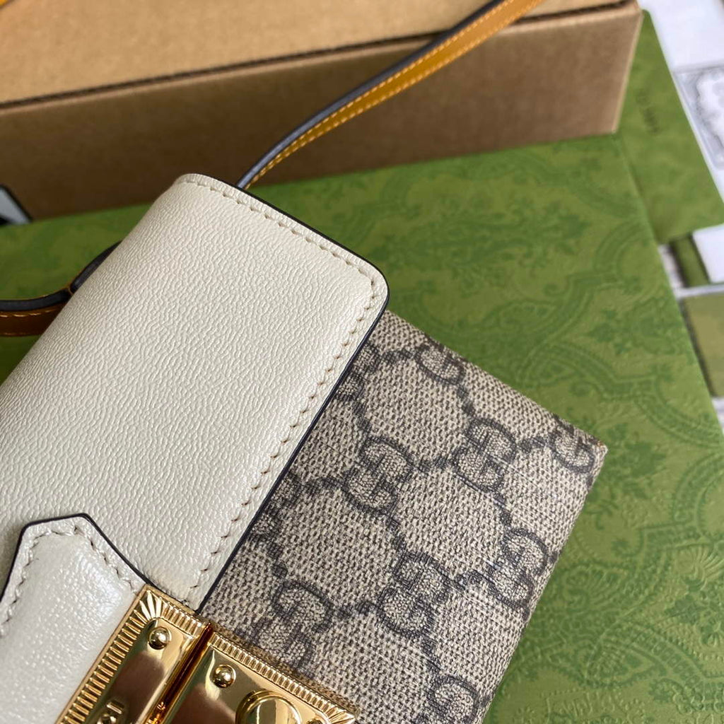 Gucci 652683 Padlock Mini Bag Ivory and burnt orange