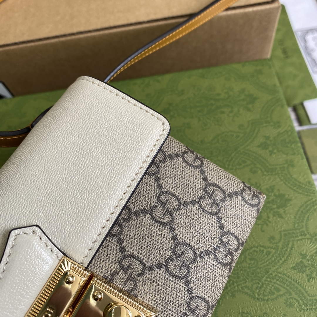 Gucci 652683 Padlock Mini Bag Ivory and burnt orange