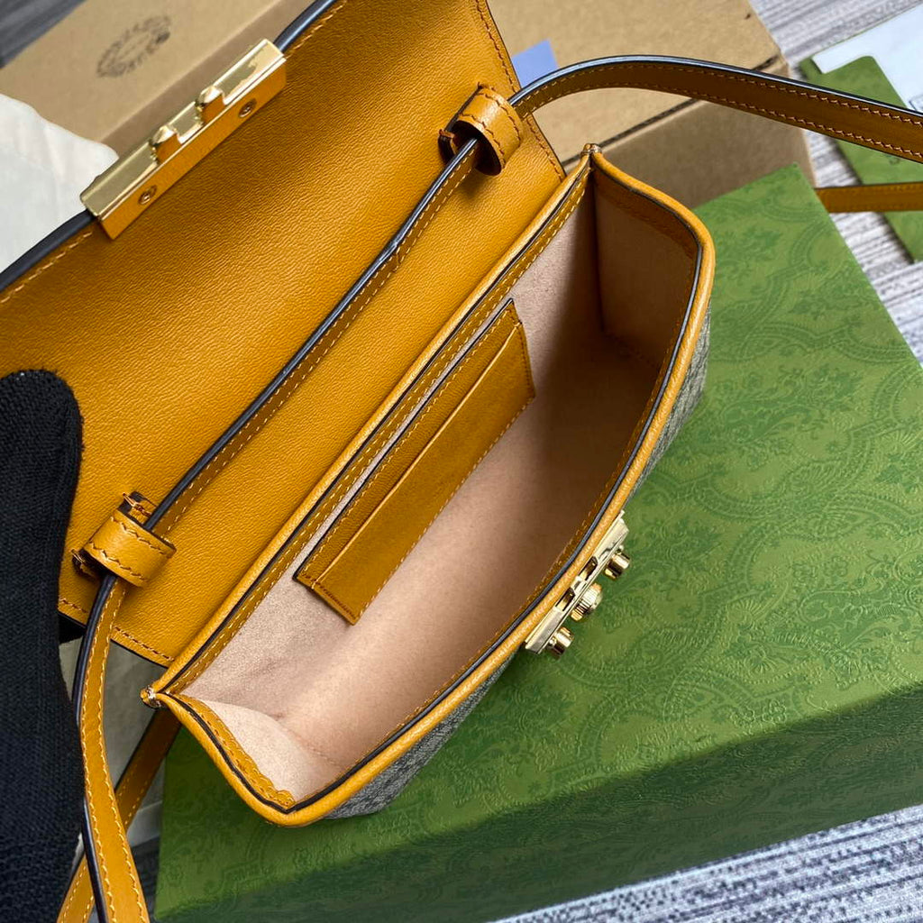 Gucci 652683 Padlock Mini Bag Ivory and burnt orange
