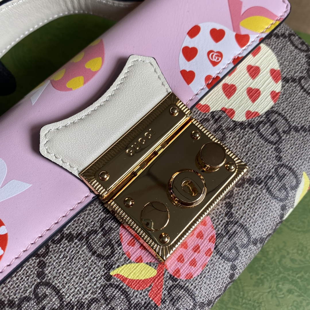 Gucci 652683 Padlock Mini Bag Pink and White - Default Title - View 3