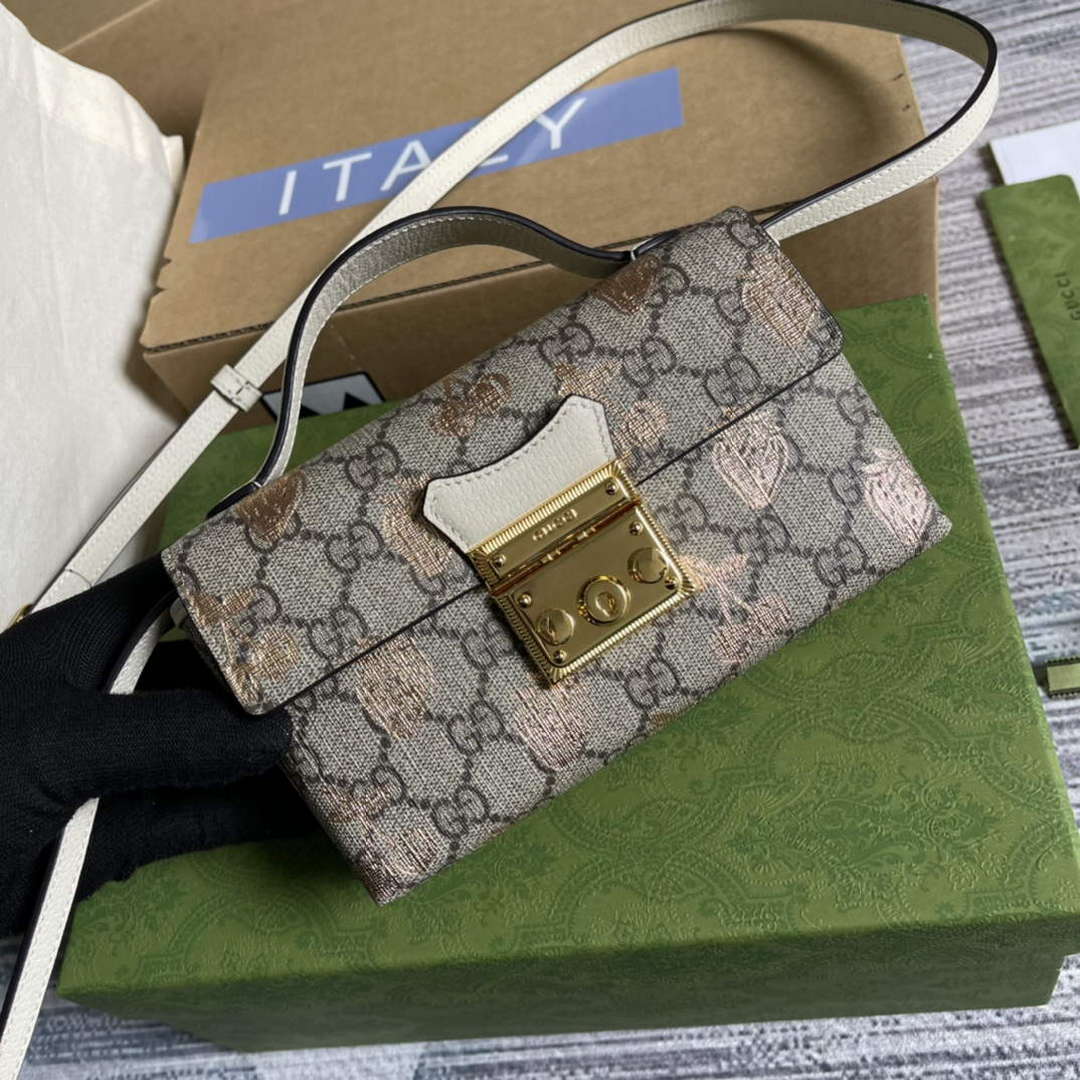 Gucci 652683 Padlock Mini Bag White leather