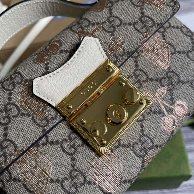 Gucci 652683 Padlock Mini Bag White leather