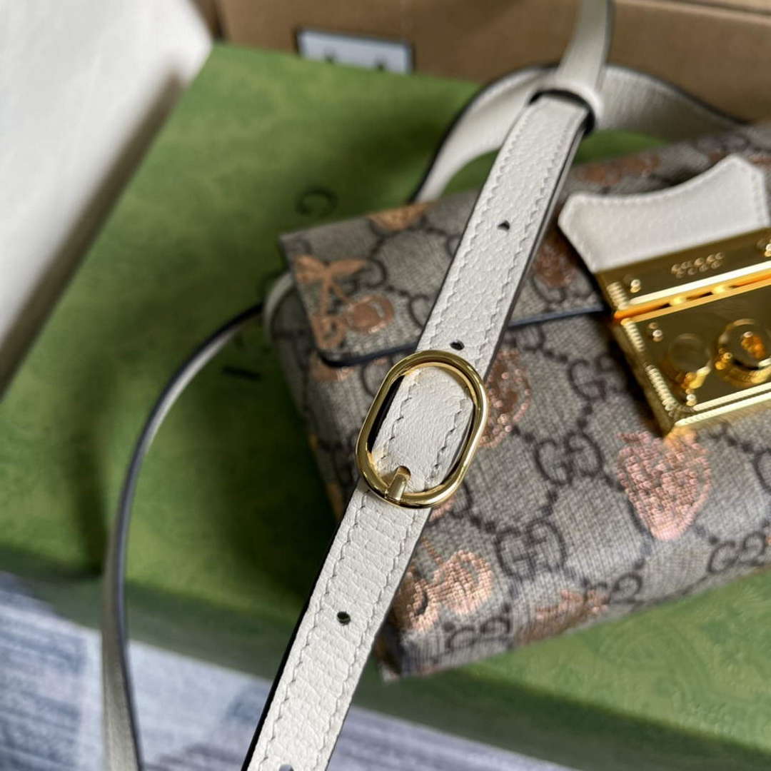Gucci 652683 Padlock Mini Bag White leather