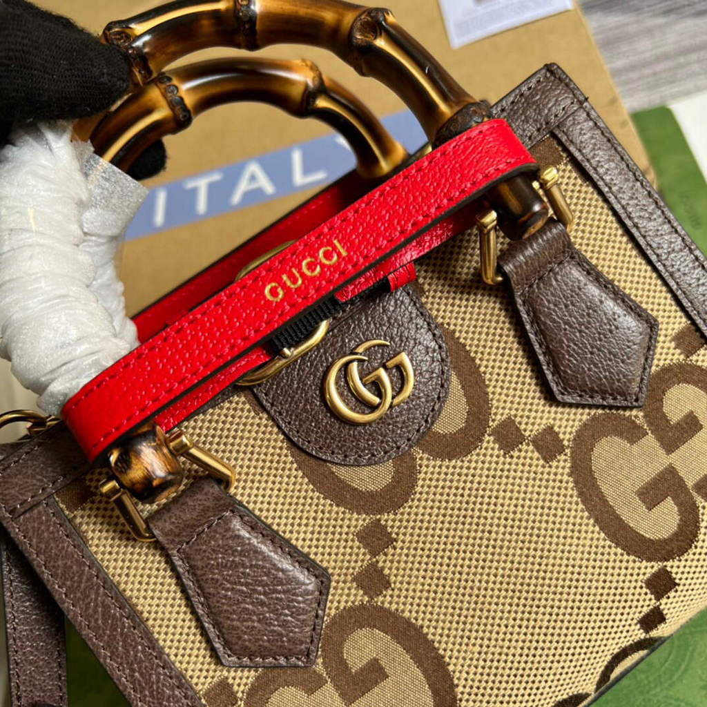 Gucci 655661 Gucci Diana jumbo GG Mini Tote Bag Brown