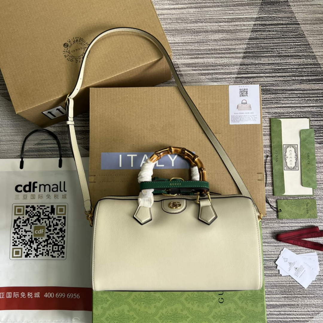 Gucci 655663 Gucci Diana Japan Limited Small Top Handle Bag White - Default Title - View 2