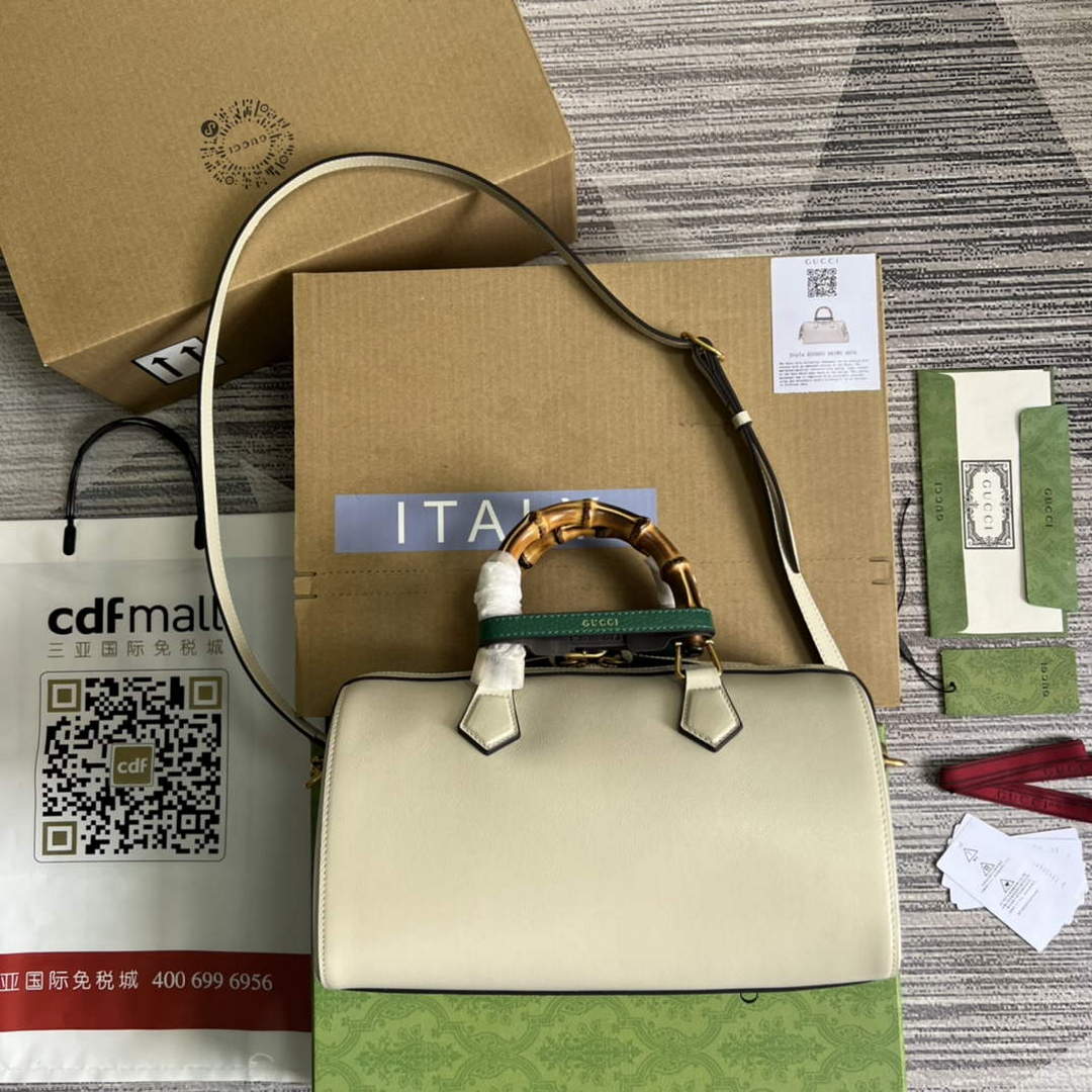 Gucci 655663 Gucci Diana Japan Limited Small Top Handle Bag White - Default Title - View 3