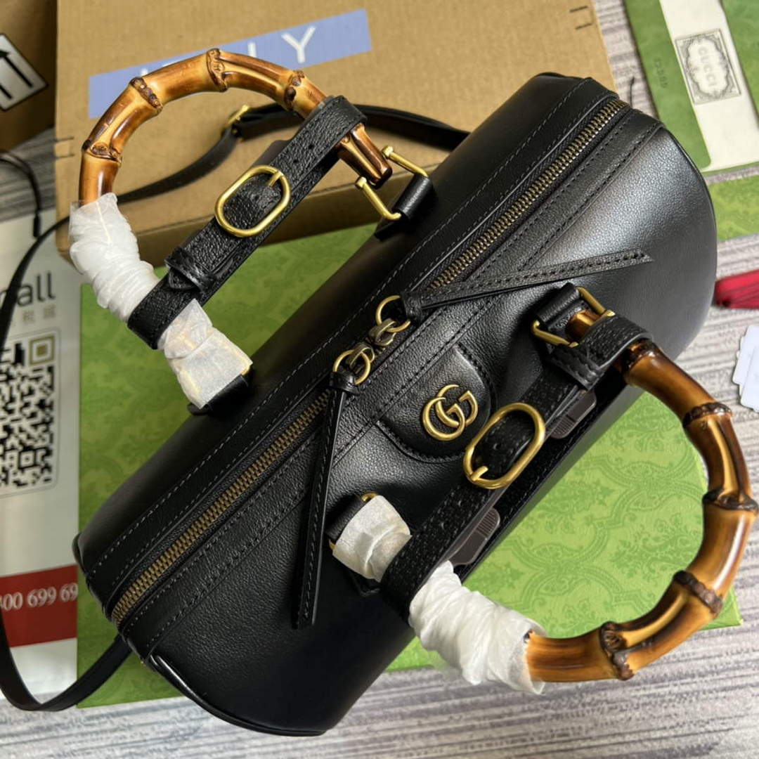 Gucci 655663 Gucci Diana Japan Limited Small Top Handle Bag Black - Default Title - View 6