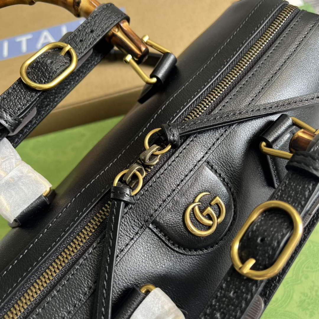 Gucci 655663 Gucci Diana Japan Limited Small Top Handle Bag Black