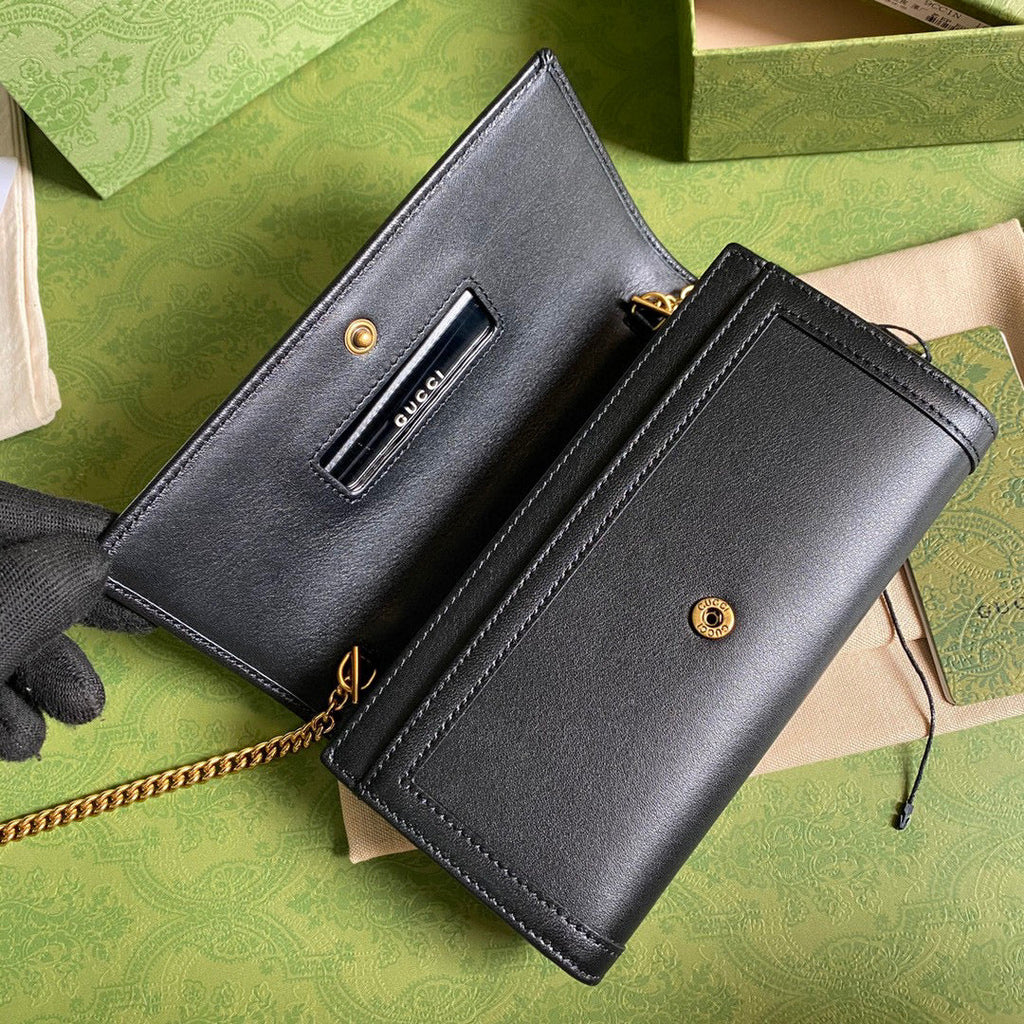 Gucci 658243 Diana chain wallet in Black