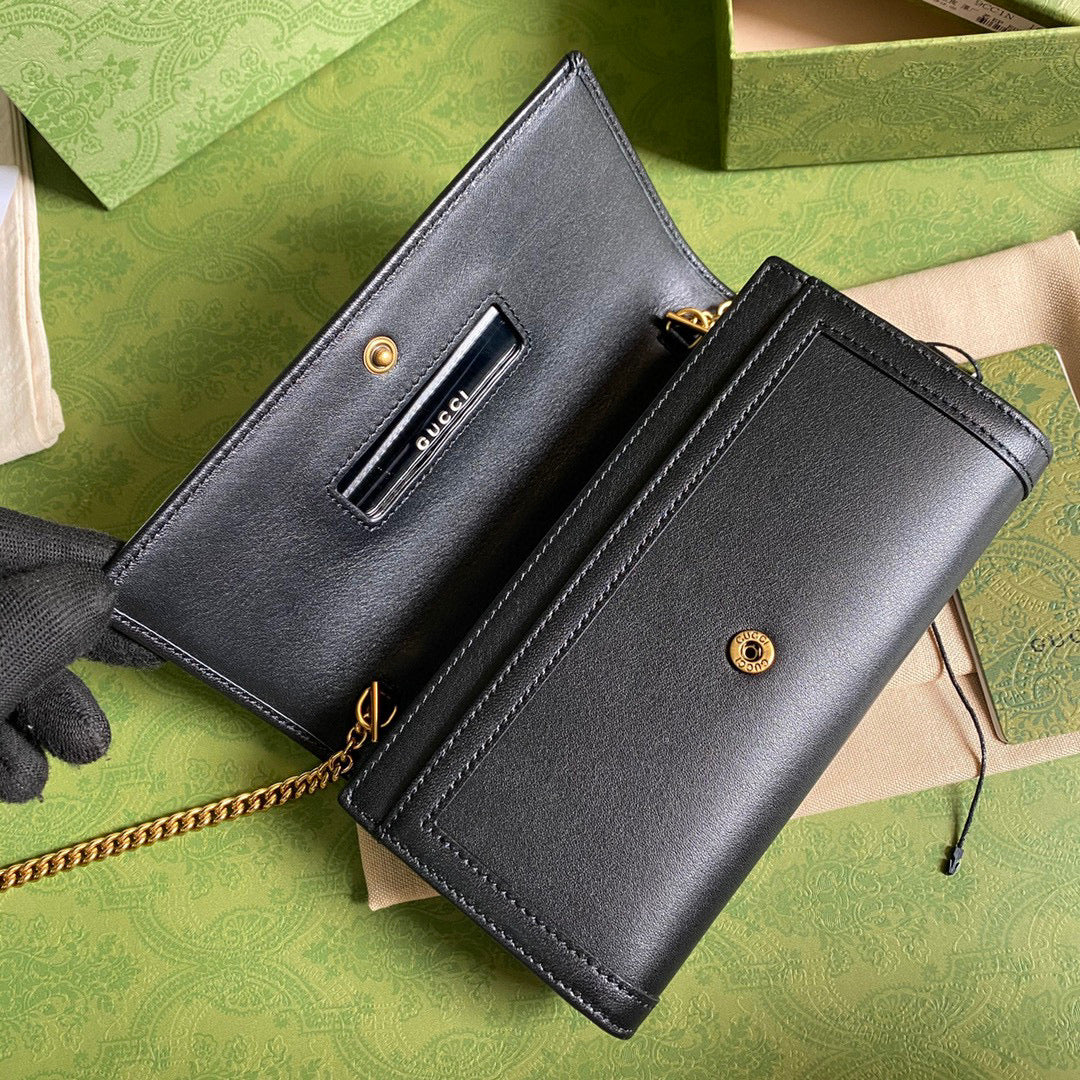 Gucci 658243 Diana chain wallet in Black