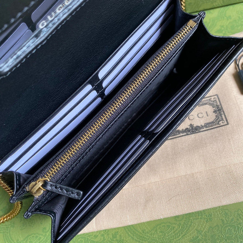 Gucci 658243 Diana chain wallet in Black