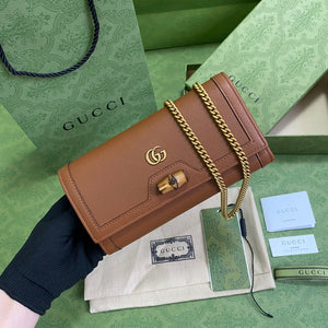Gucci 658243 Diana chain wallet in Brown - Default Title - View 1