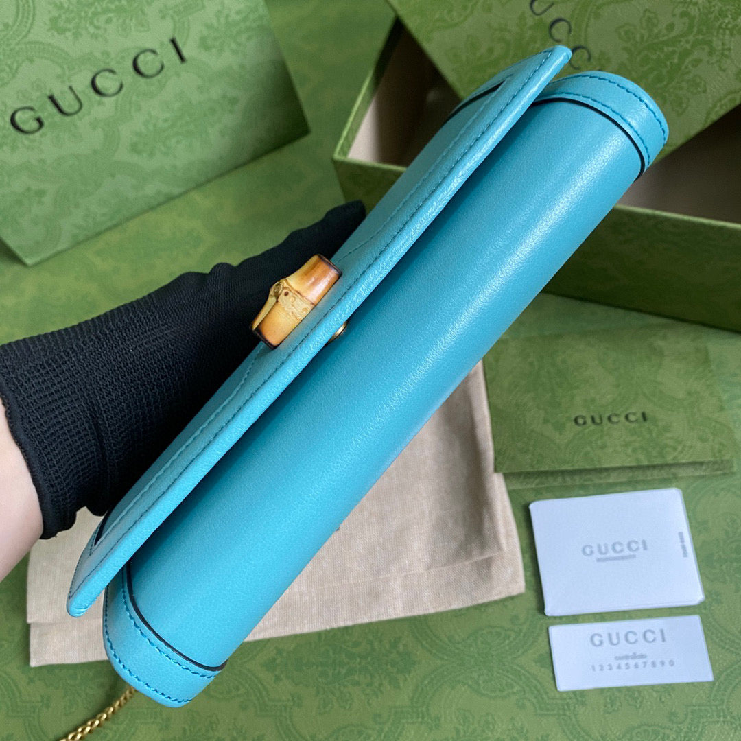 Gucci 658243 Diana chain wallet in Blue