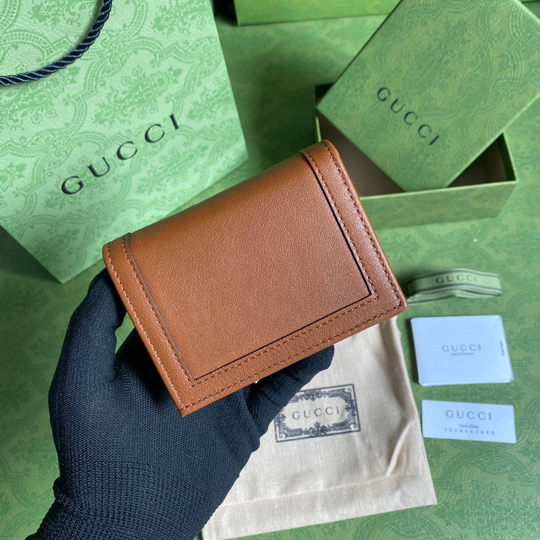 Gucci ??658244 Diana Card Case Wallet in Brown