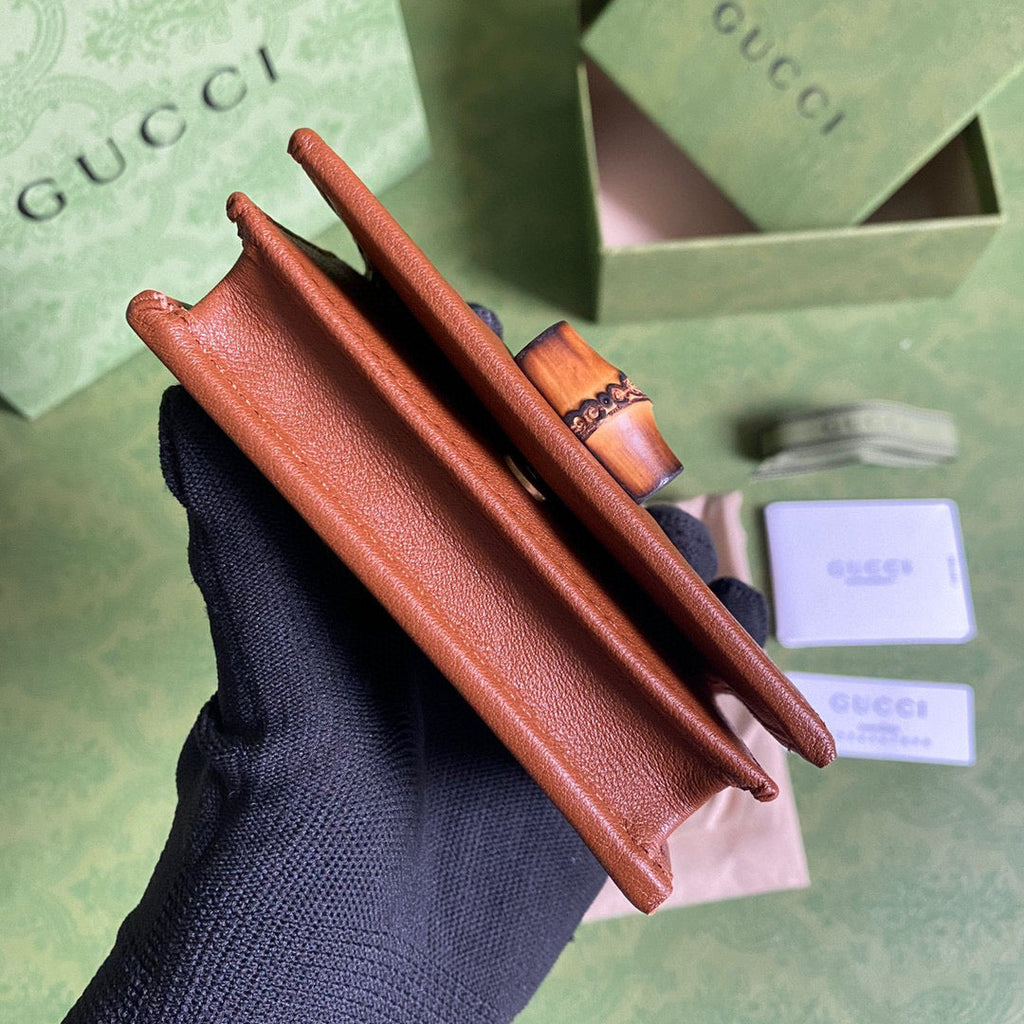 Gucci ??658244 Diana Card Case Wallet in Brown