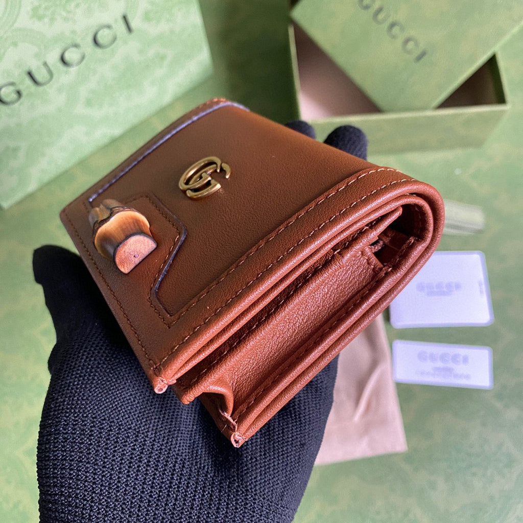 Gucci ??658244 Diana Card Case Wallet in Brown