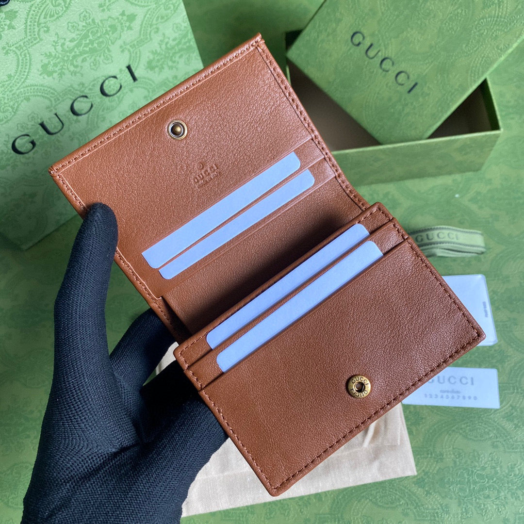 Gucci ??658244 Diana Card Case Wallet in Brown